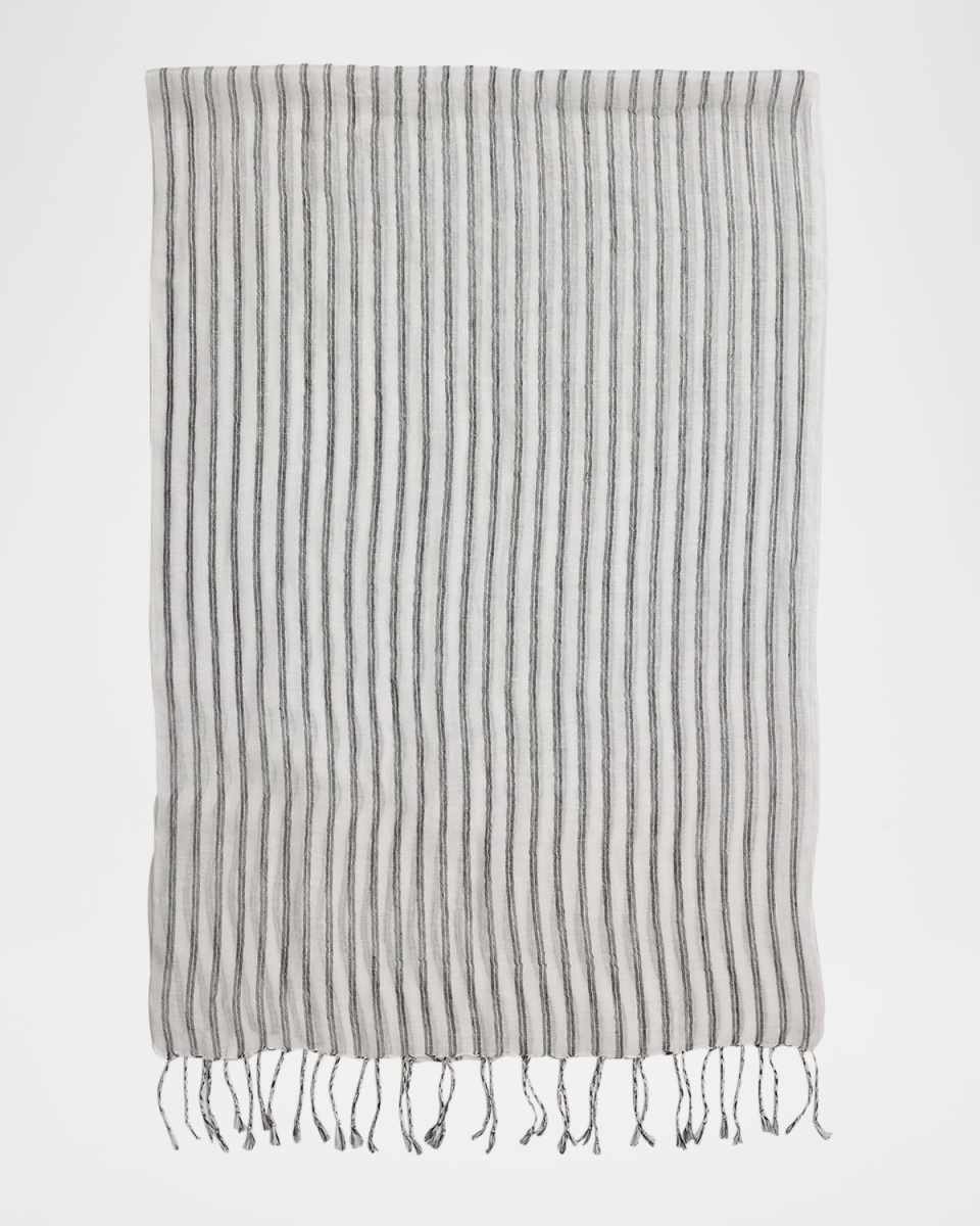 Striped Linen Blend Scarf